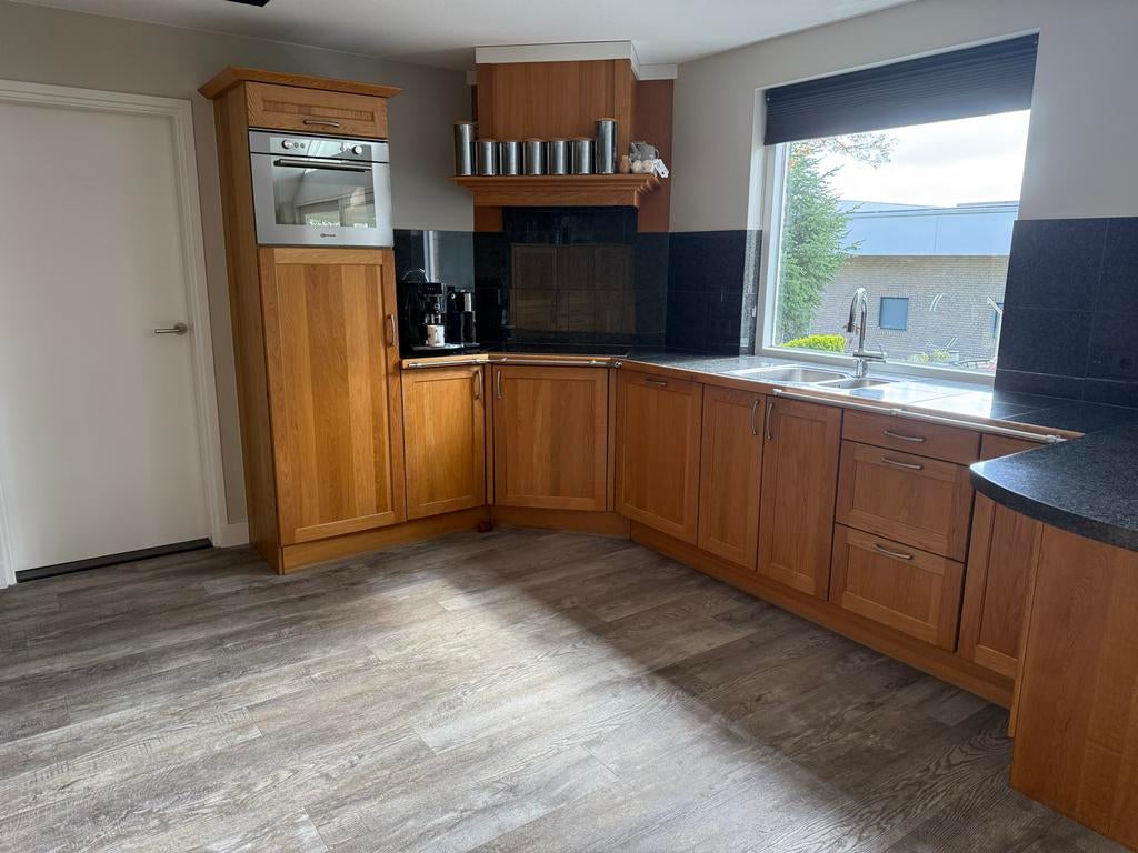 Handgemaakte keuken +kast eiken hout,granieten blad en kast, Huis en Inrichting, Keuken | Complete keukens, Ophalen, Gebruikt