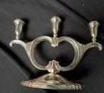 Verzilverde kandelaar 3-arms, Ophalen of Verzenden, Zilver