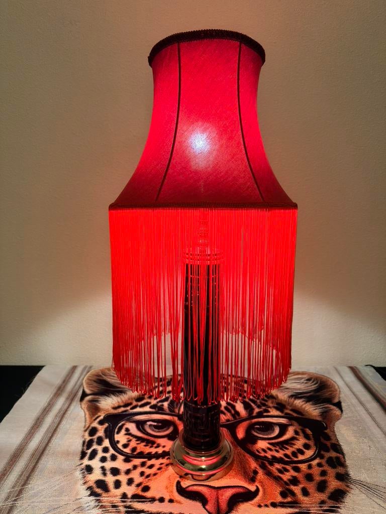 Rode Boudoir Tafellamp – Hotel Chique – Versace stijl, Ophalen of Verzenden, 50 tot 75 cm