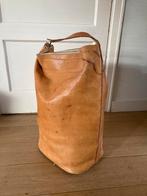 Leren duffel tas met rits en handvat, 40 tot 60 cm, 30 cm of meer, Gebruikt, Bruin