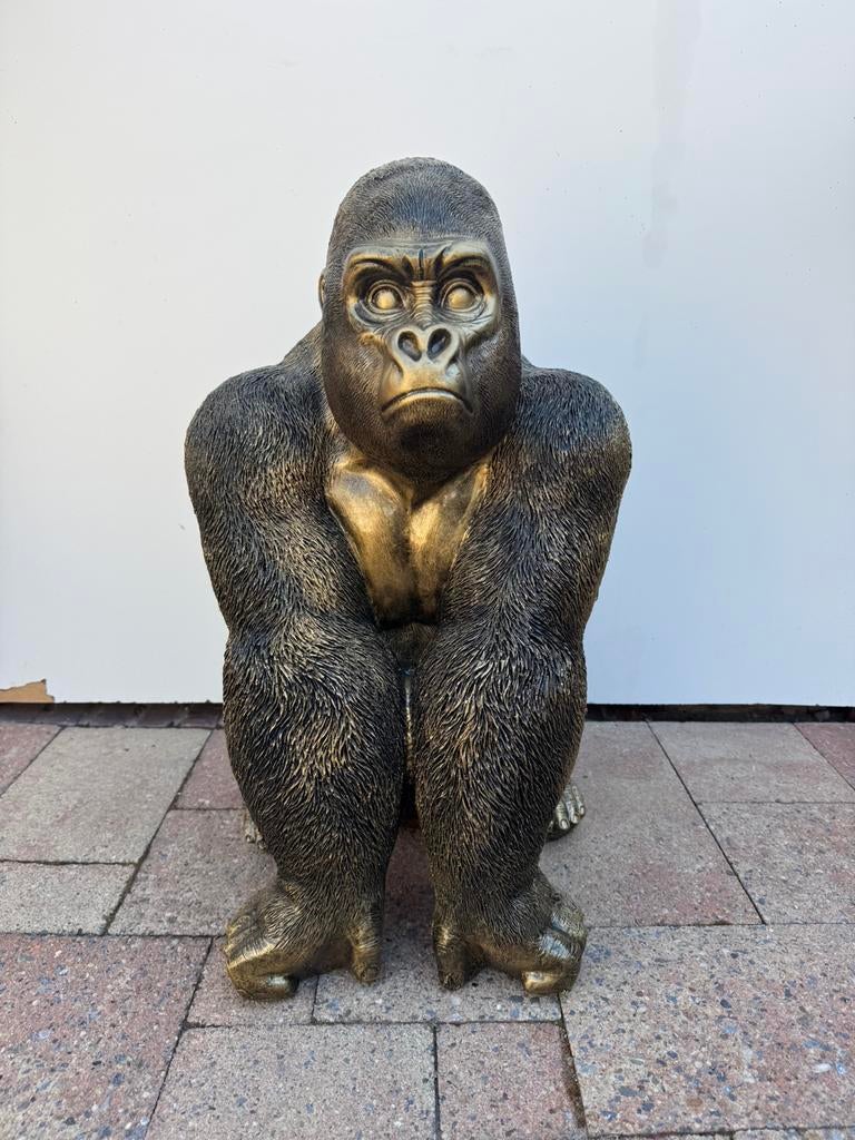 gorilla (goud/zwart) 67hoog 45breed 40diep/Nieuw!, Ophalen, Nieuw, Dier