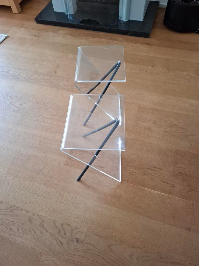 2 stuks Lui Art Holland vintage bijzettafeltjes, Ophalen of Verzenden, Gebruikt, 50 tot 100 cm, Minder dan 100 cm