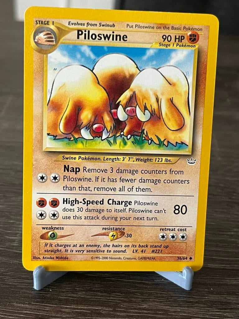 Piloswine (36/64) Neo Revelation - EX, Ophalen of Verzenden, Gebruikt, Losse kaart