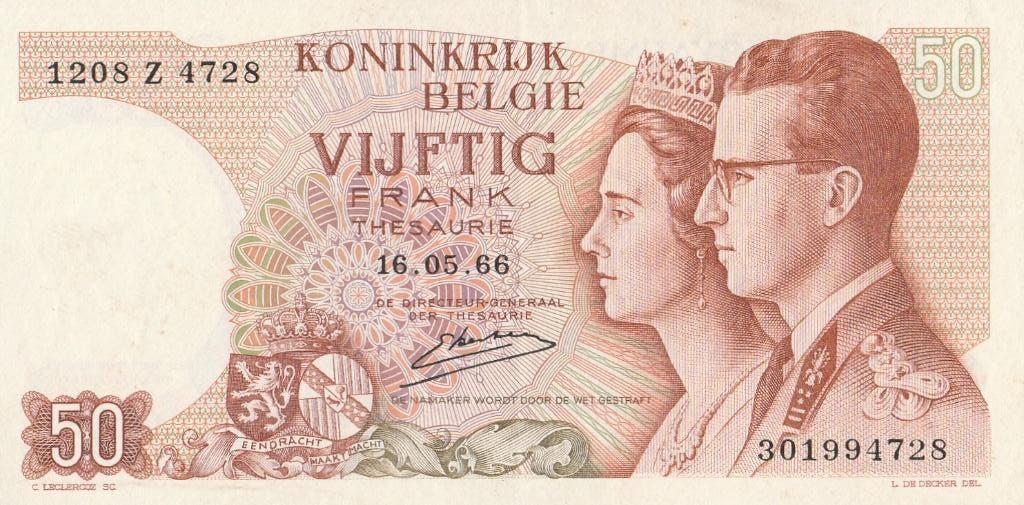 Belgie 50 Frank 16.05.1966, Postzegels en Munten, Bankbiljetten | België, Ophalen of Verzenden, Los biljet