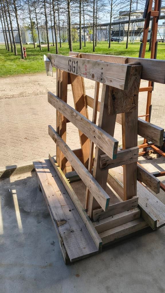 Diverse Glasbokken van hout en staal, Doe-het-zelf en Verbouw, Glas en Ramen, Ophalen, Gebruikt, 160 cm of meer