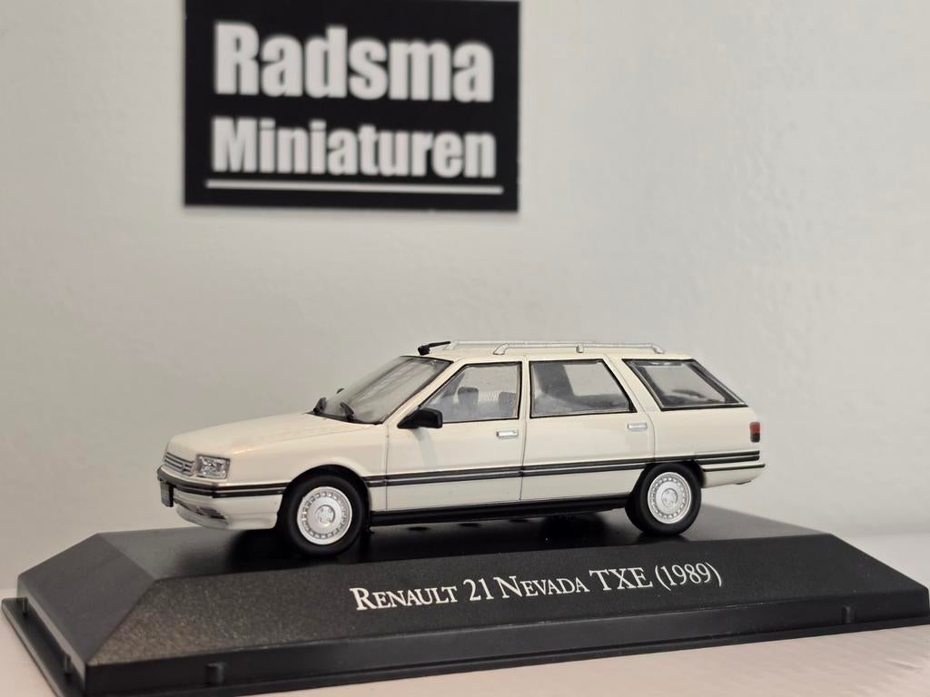 Renault 21 Nevada TXE 1989 - Wit - 1:43 Altaya ZIE TEKST, Overige merken, Auto, Ophalen of Verzenden, Zo goed als nieuw