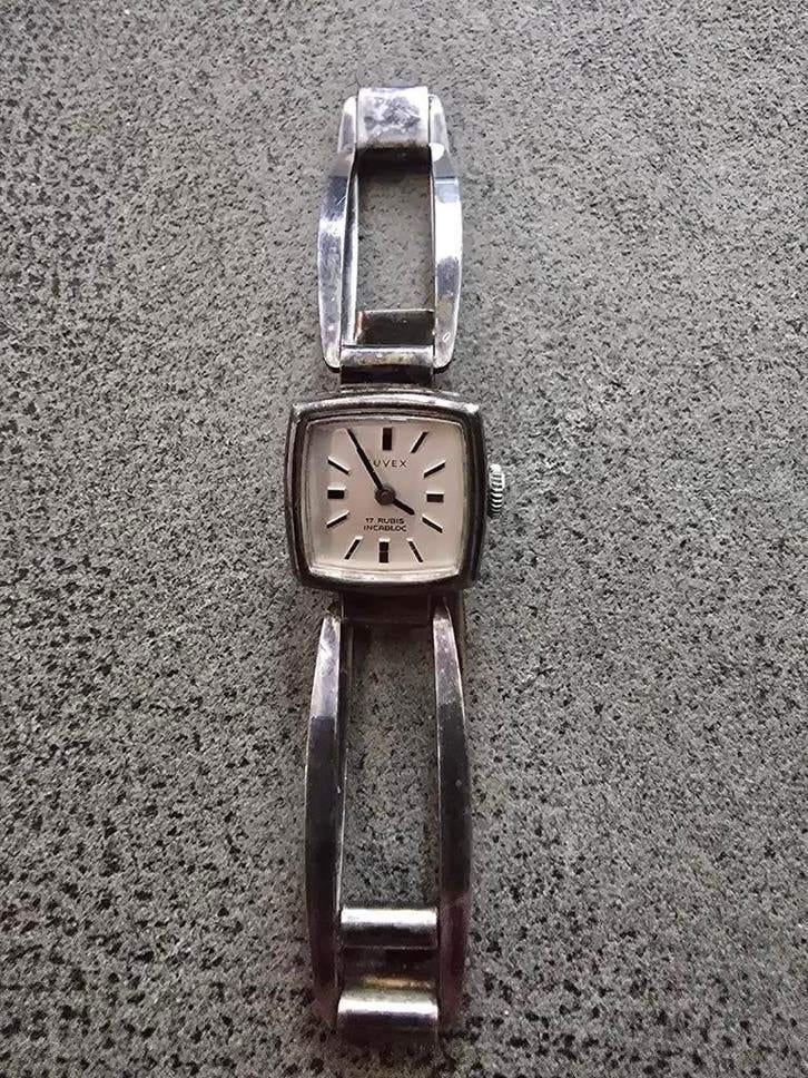 Suvex Dameshorloge Zilver - Vintage, Ophalen of Verzenden, Zilver