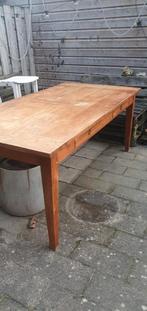 Teakhouten eettafel met twee lades - 200x100x65 cm, Huis en Inrichting, Tafels | Eettafels, Ophalen of Verzenden
