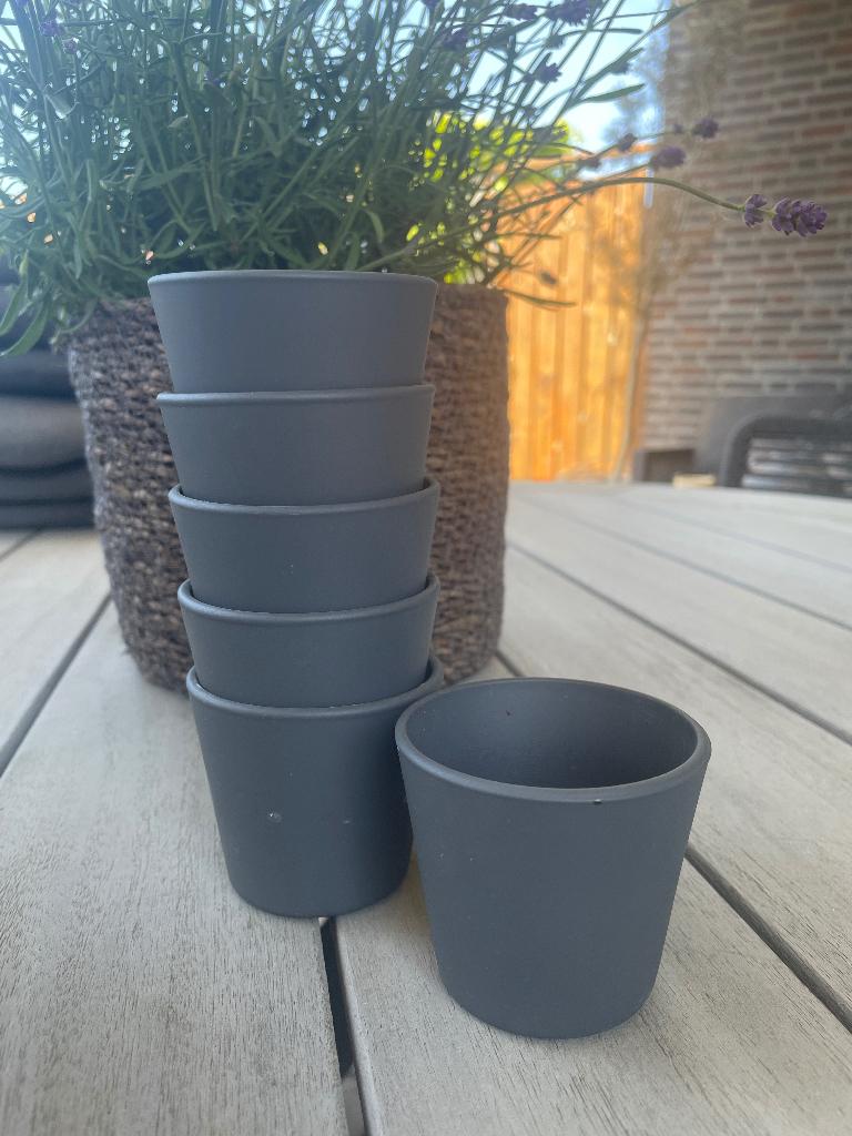 Serie mini bloempotjes, Tuin en Terras, Bloempotten, Rond, Ophalen of Verzenden, Zo goed als nieuw, Balkon