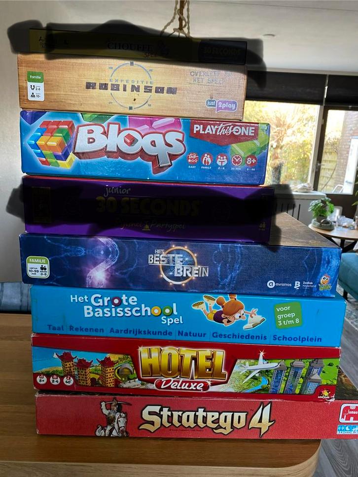 Verzameling familiespellen, Hobby en Vrije tijd, Gezelschapsspellen | Bordspellen, Gebruikt, Een of twee spelers, Drie of vier spelers