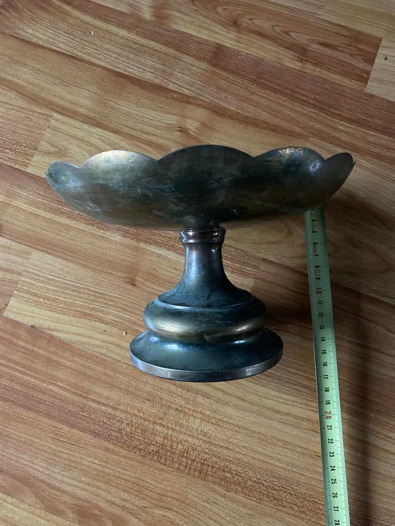 Antieke Koperen Schaaltje op Voet - Gebakschaal, Antiek en Kunst, Antiek | Koper en Brons, Ophalen of Verzenden, Koper