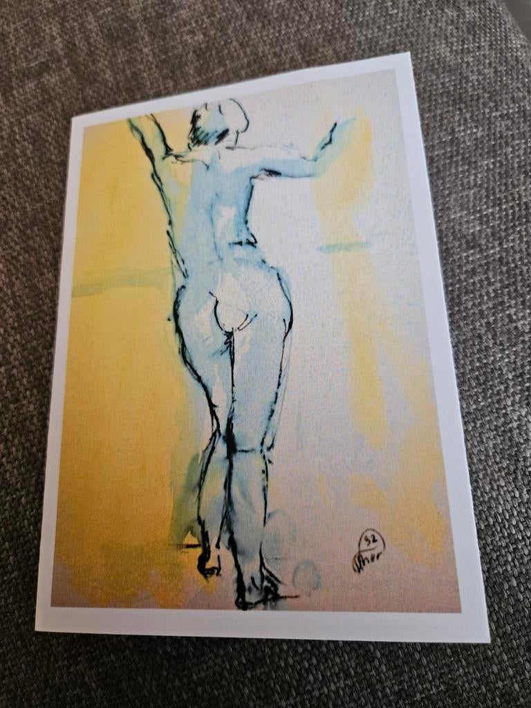 Dame bloot kunstkaart, Ophalen of Verzenden