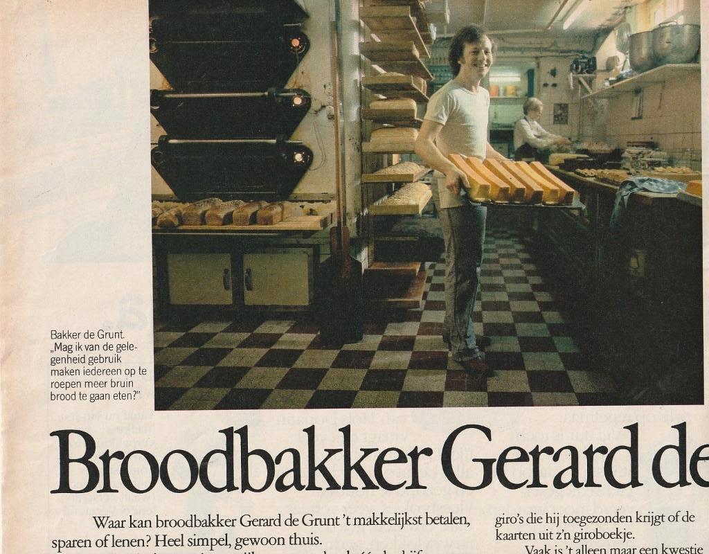 Retro reclame 1979 Postgiro broodbakker Gerard de Grunt, Verzenden, Overige typen