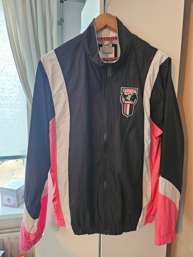 Vintage Nike International Windjack - Zwart, Roze, Wit, Maat 38/40 (M), Zwart, Nike, Ophalen of Verzenden