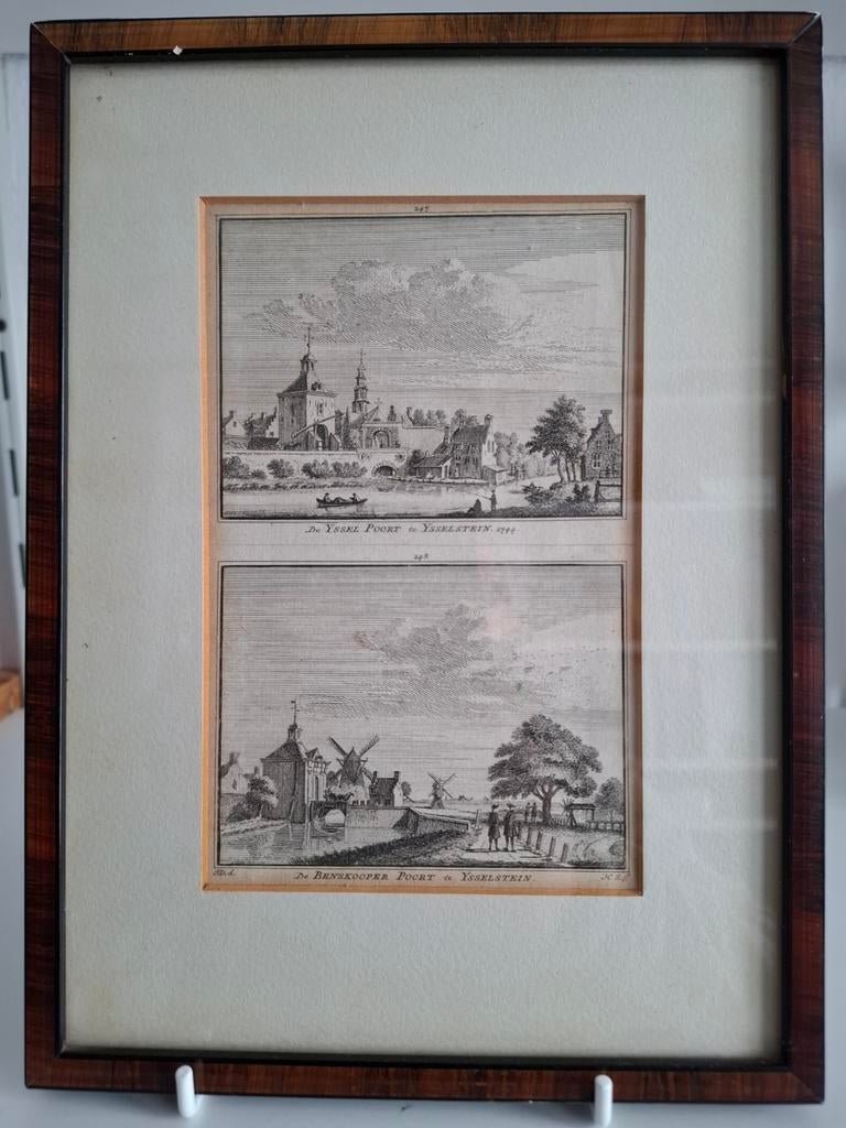 Gravures Benskooperpoort en Ysselpoort IJsselstein 1750, Ophalen of Verzenden
