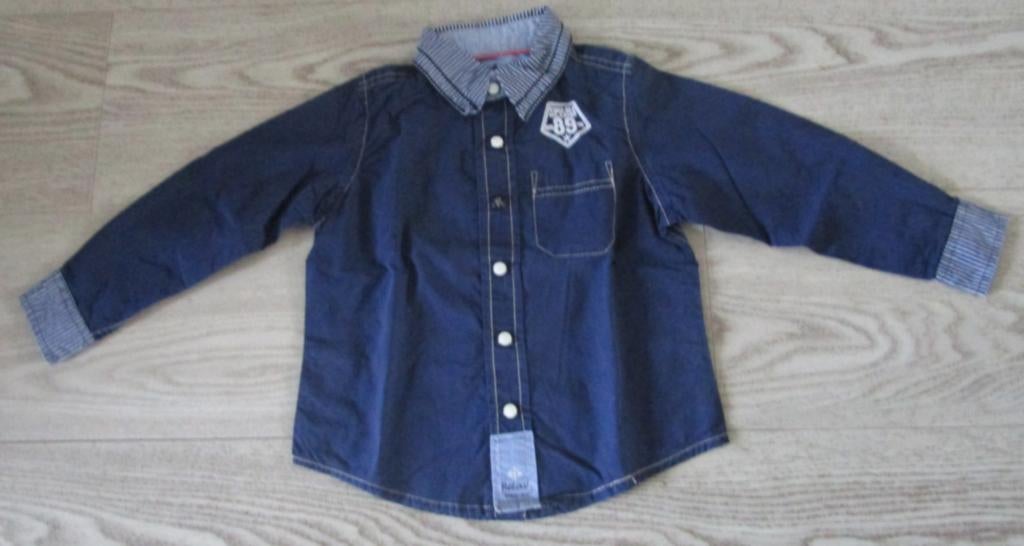 Retour Jeans Denim Overhemd – Donkerblauw, Maat 86, Kinderen en Baby's, Babykleding | Maat 86, Ophalen of Verzenden, Zo goed als nieuw
