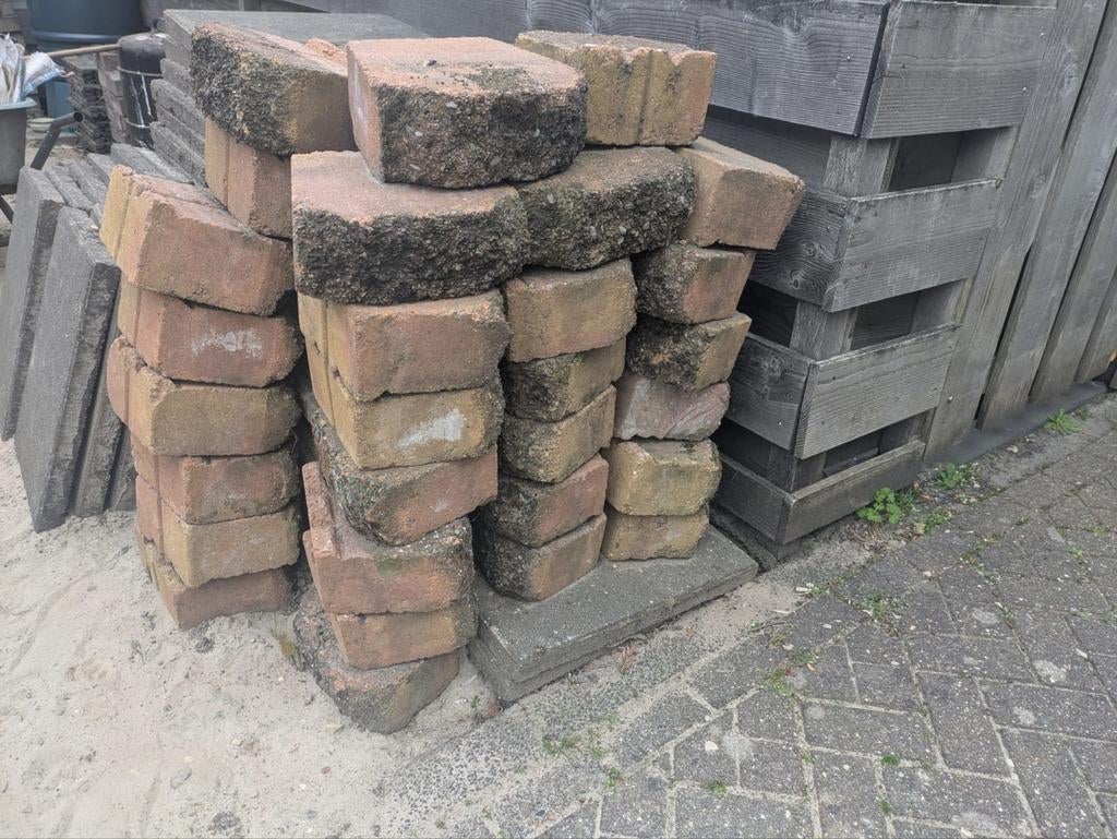Tuintegels voor rand - rechtop als scheiding, Tuin en Terras, Tegels en Klinkers, Ophalen, Gebruikt, Overige typen, Minder dan 5 m²