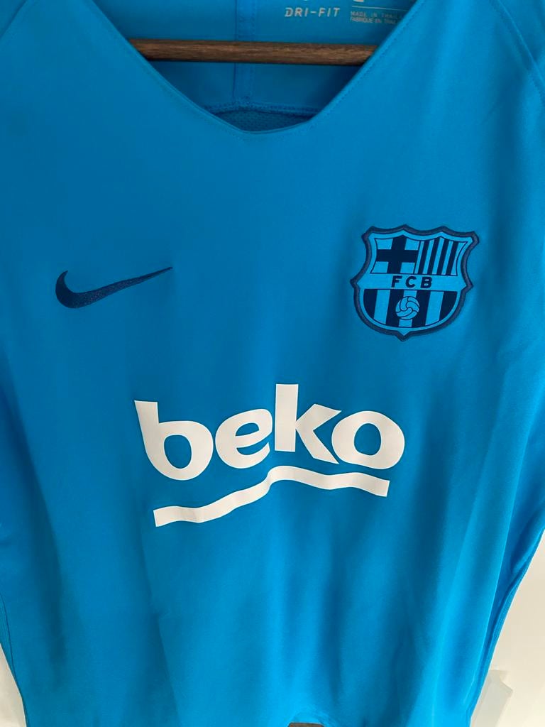 FC Barcelona Trainingsshirt Blauw - Maat M, Maat M, Ophalen of Verzenden, Zo goed als nieuw, Shirt