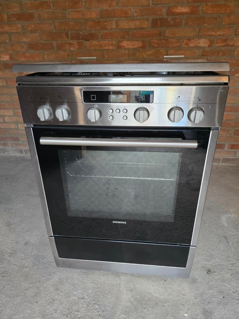 Siemens Vrijstaand Gasfornuis met Oven - RVS, Witgoed en Apparatuur, Fornuizen, Gebruikt, Hete lucht, 60 cm of meer, Gas