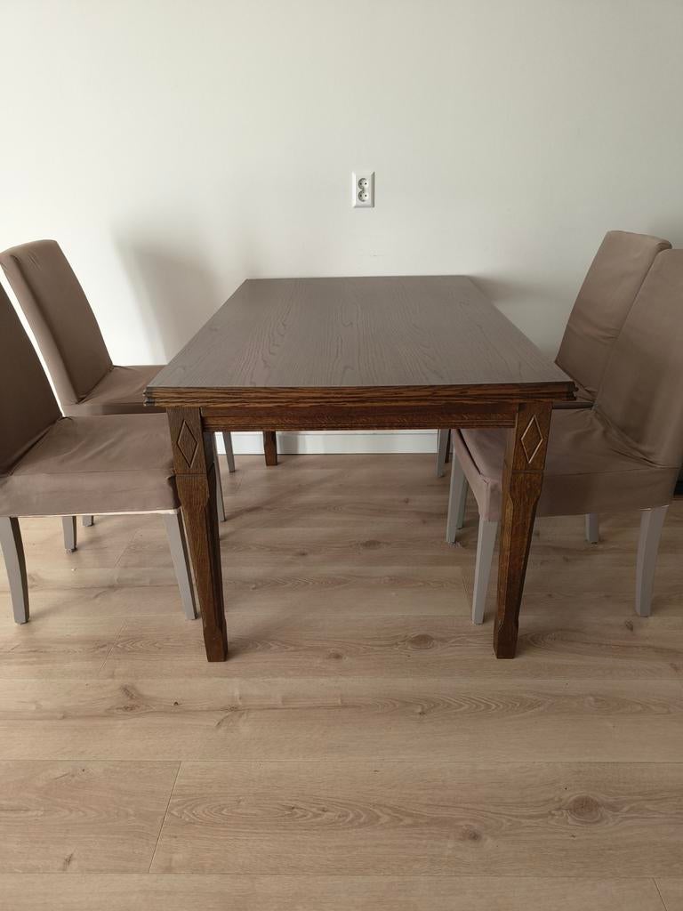 Eiken eettafel, Huis en Inrichting, Tafels | Eettafels, Ophalen, Gebruikt, 100 tot 150 cm, Eikenhout