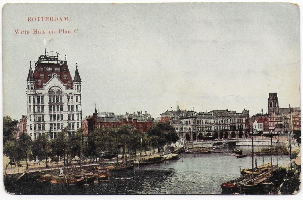 Rotterdam Het witte huis Ansichtkaart uit 1913 ( B6716), Ophalen of Verzenden, Voor 1920, Gelopen