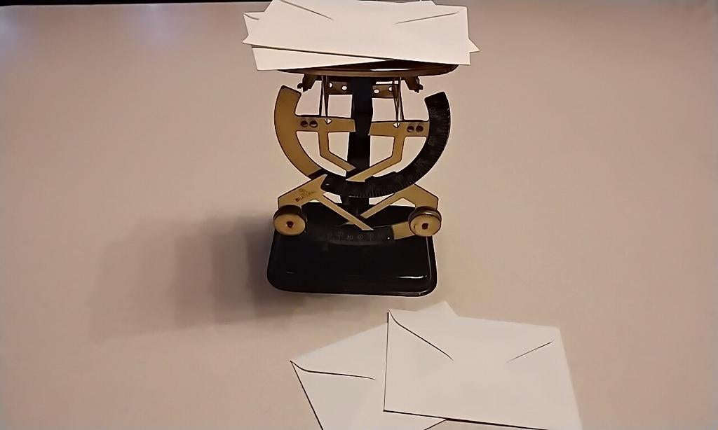 Antiek Bilateral brievenweger - Postweegschaal, Antiek en Kunst, Antiek | Kantoor en Zakelijk, Ophalen of Verzenden