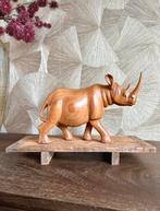 Vintage Art - Houten beeld van neushoorn, Ophalen of Verzenden