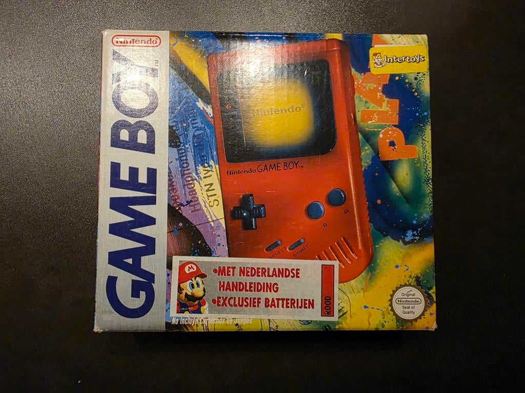 Gameboy Red Play It Loud Compleet met Box Protector, Ophalen of Verzenden, Zo goed als nieuw, Game Boy Classic