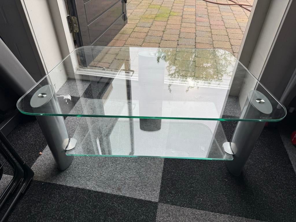 Modern Glazen Audiomeubel - Stijlvol en Functioneel, Ophalen, 50 tot 100 cm, Minder dan 100 cm, 25 tot 50 cm