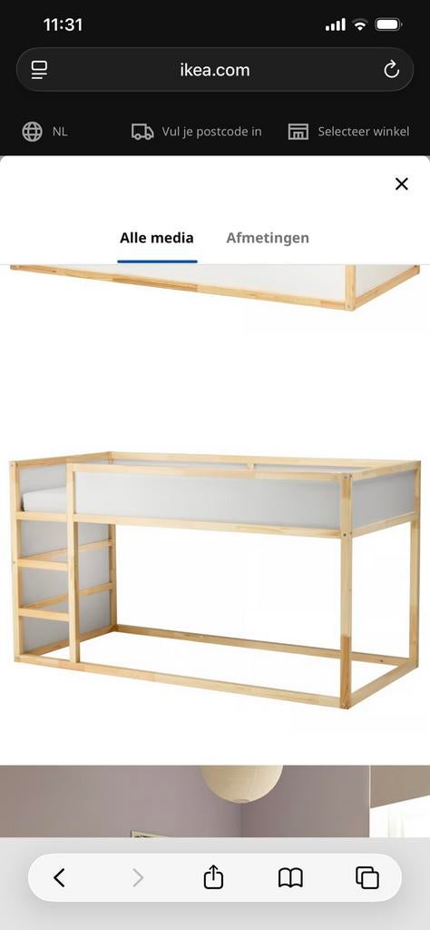 Hoogslaper ikea z.g.a.n., Ophalen, Zo goed als nieuw, Hoogslaper