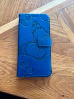 Blauw telefoonhoesje met vlinders gratis, Telecommunicatie, Ophalen, Gebruikt, Hoesje of Tasje