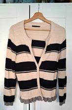 Casual Vest met een zwart  ecru streepdessin  merk MICHA, Ophalen of Verzenden, Zo goed als nieuw, Maat 38/40 (M), Zwart