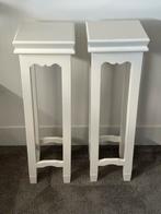 2 witre plantentafeltjes van hout 20x20cm en 70cm hoog, Huis en Inrichting, Ophalen, Zo goed als nieuw