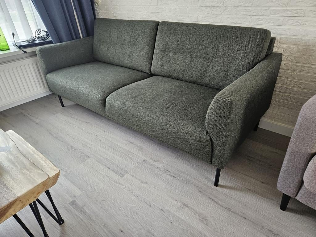 Mooie 3-zitsbank model Aberdeen mosgroen Woonexpress, Huis en Inrichting, Ophalen, 150 tot 200 cm, Driepersoons, 75 tot 100 cm