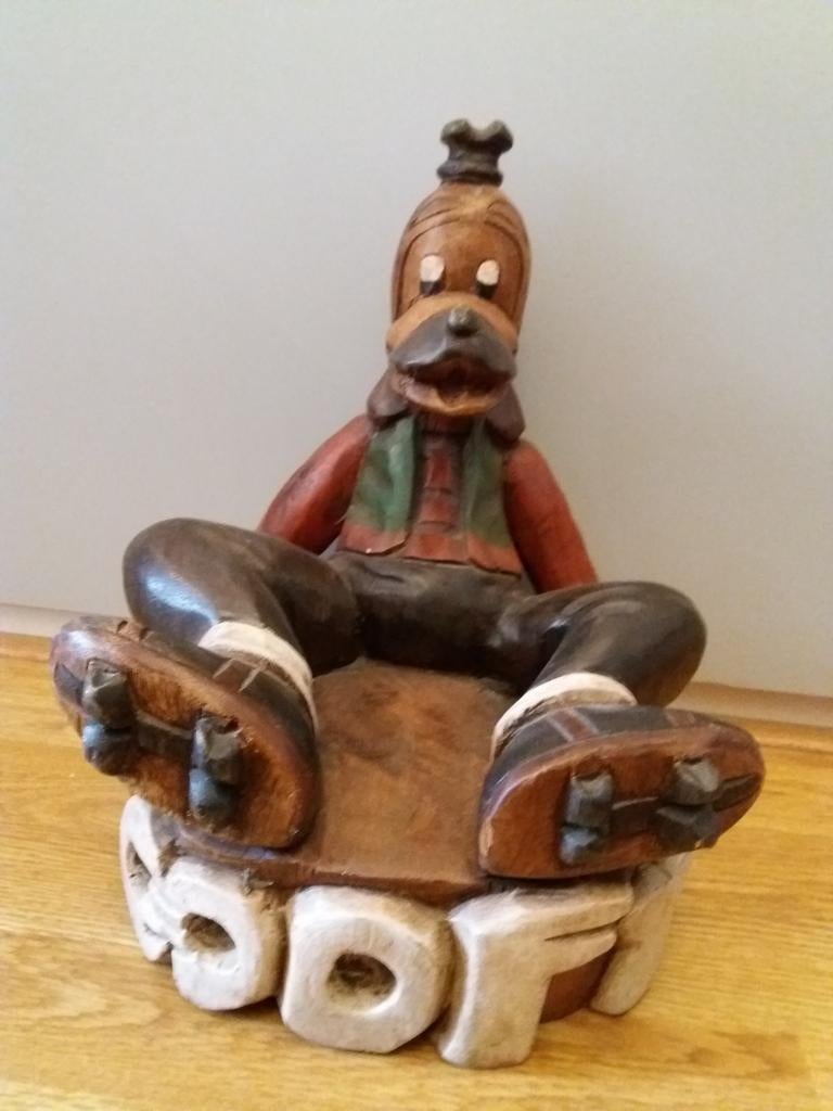 Houten Goofy beeldje, Verzamelen, Ophalen of Verzenden