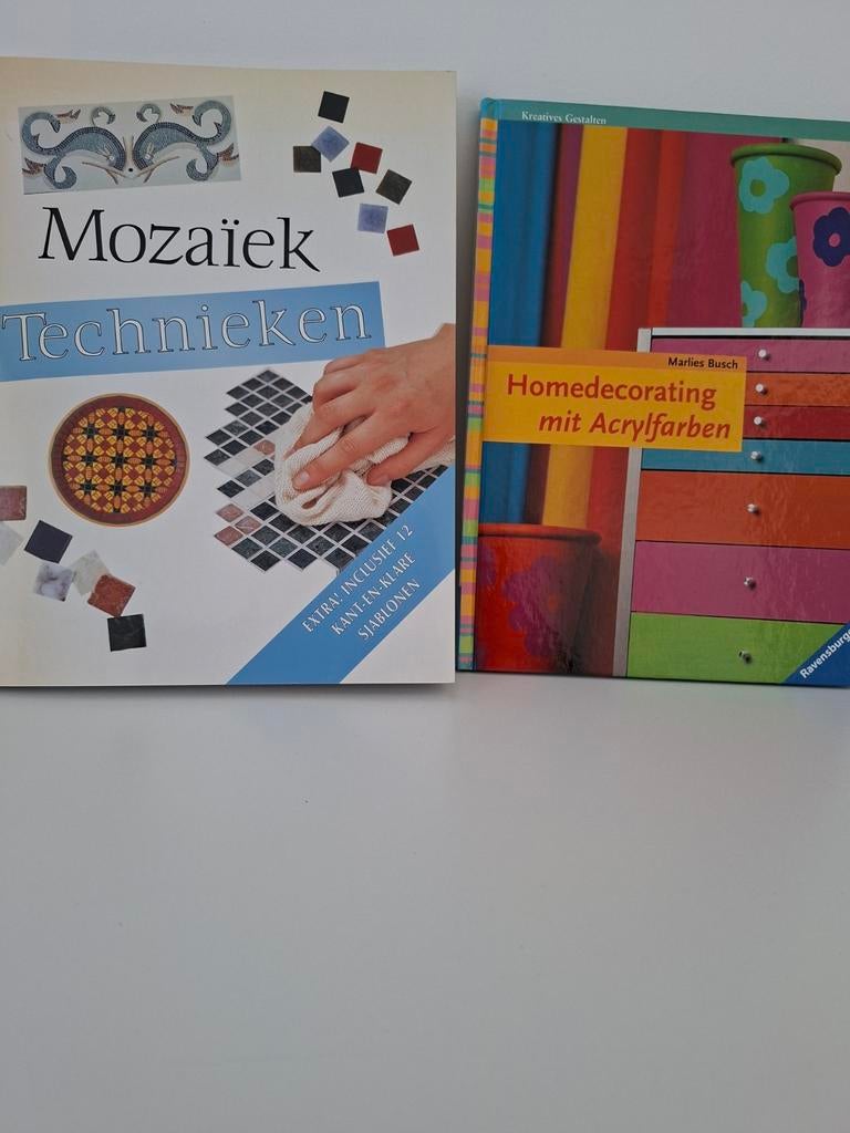 Boeken: Mozaïek Technieken en Homedecorating Acrylverf, Boeken, Ophalen of Verzenden, Gelezen, Tekenen en Schilderen, Marlies Busch
