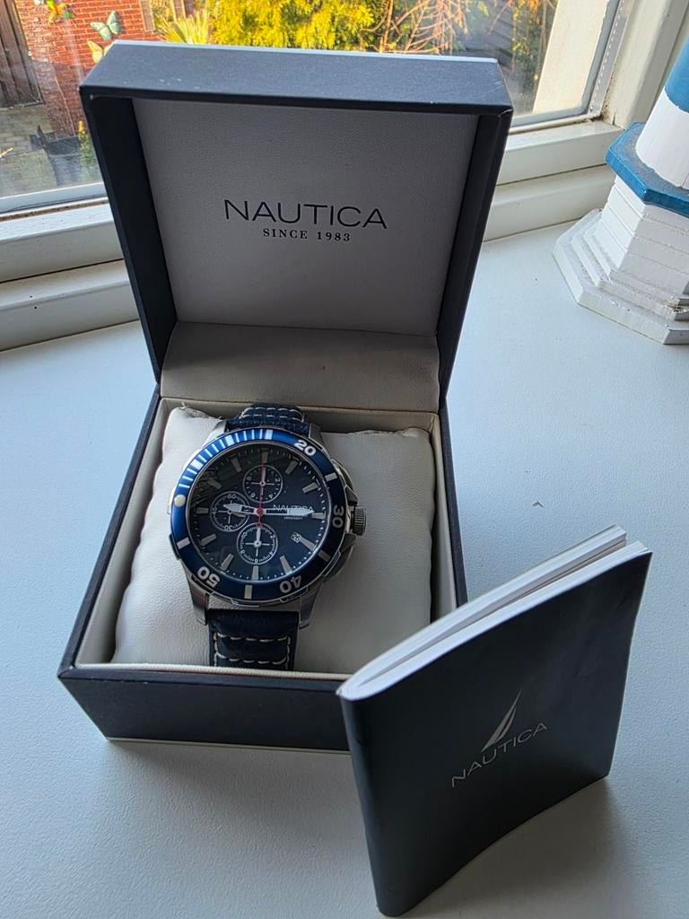 Nautica Herenhorloge - Stijlvol en Robuust, Sieraden, Tassen en Uiterlijk, Horloges | Heren, Overige merken, Leer, Staal, Polshorloge