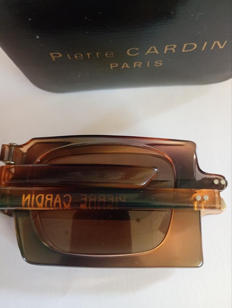 Pierre Cardin Paris opklapbril - Collector's item, Zonnebril, Bruin, Zo goed als nieuw, Ophalen