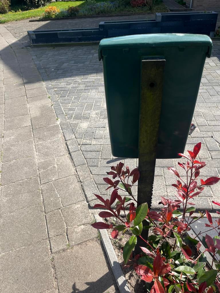 Groene brievenbus op paal, Kunststof, Gebruikt, -, Ophalen of Verzenden