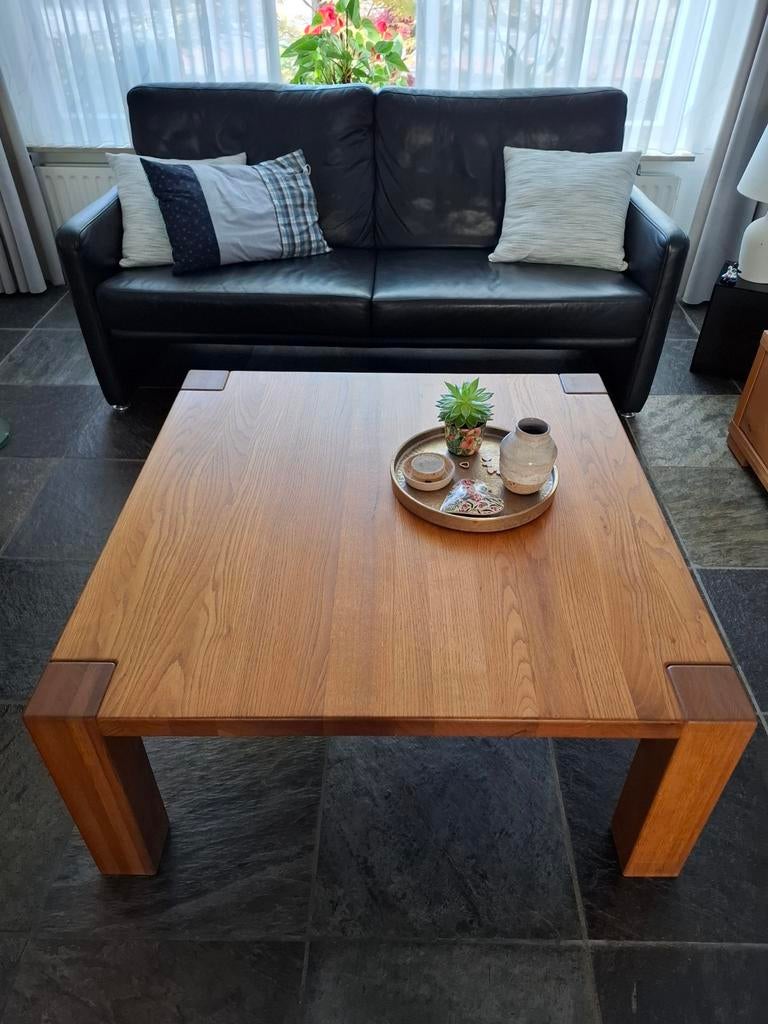 Massief eikenhouten salontafel 100x100 cm – als nieuw!, Ophalen, Zo goed als nieuw, Minder dan 50 cm, 100 tot 150 cm