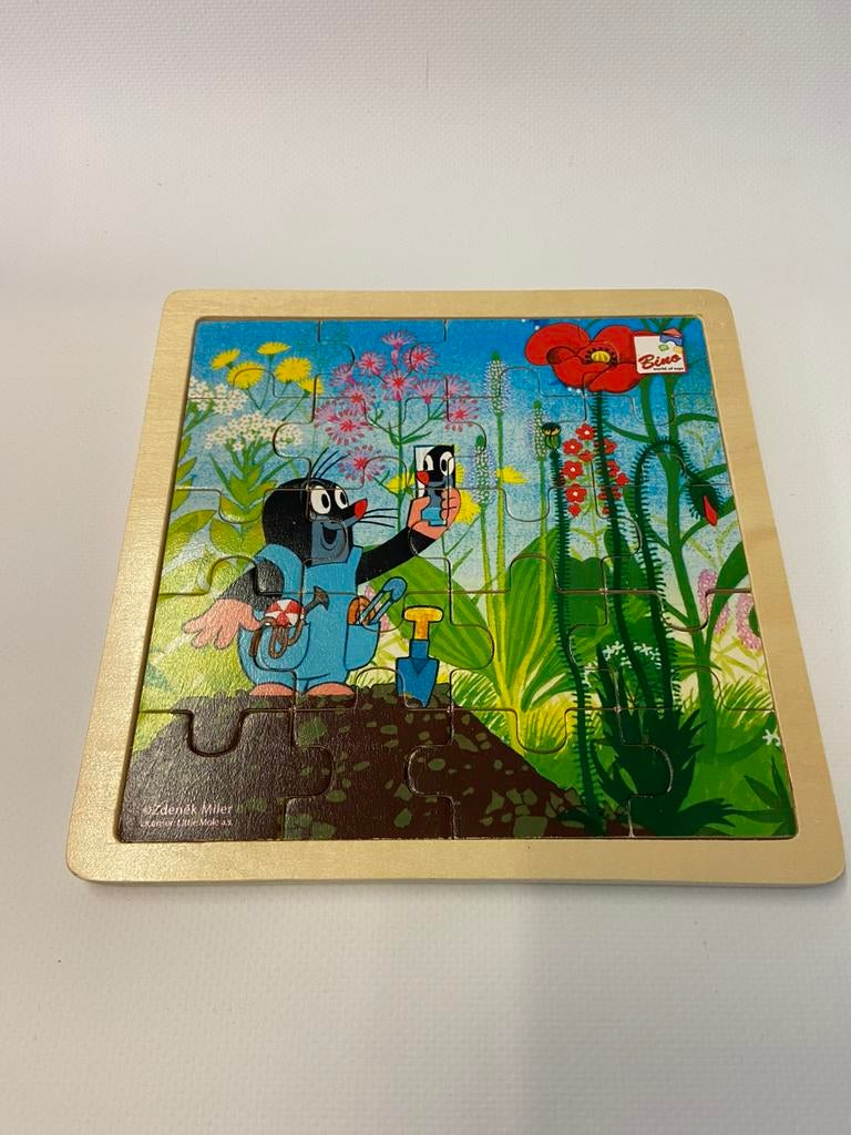 Houten puzzel van het Molletje 16 stukjes, 2 tot 4 jaar, Gebruikt, 10 tot 50 stukjes, Ophalen of Verzenden