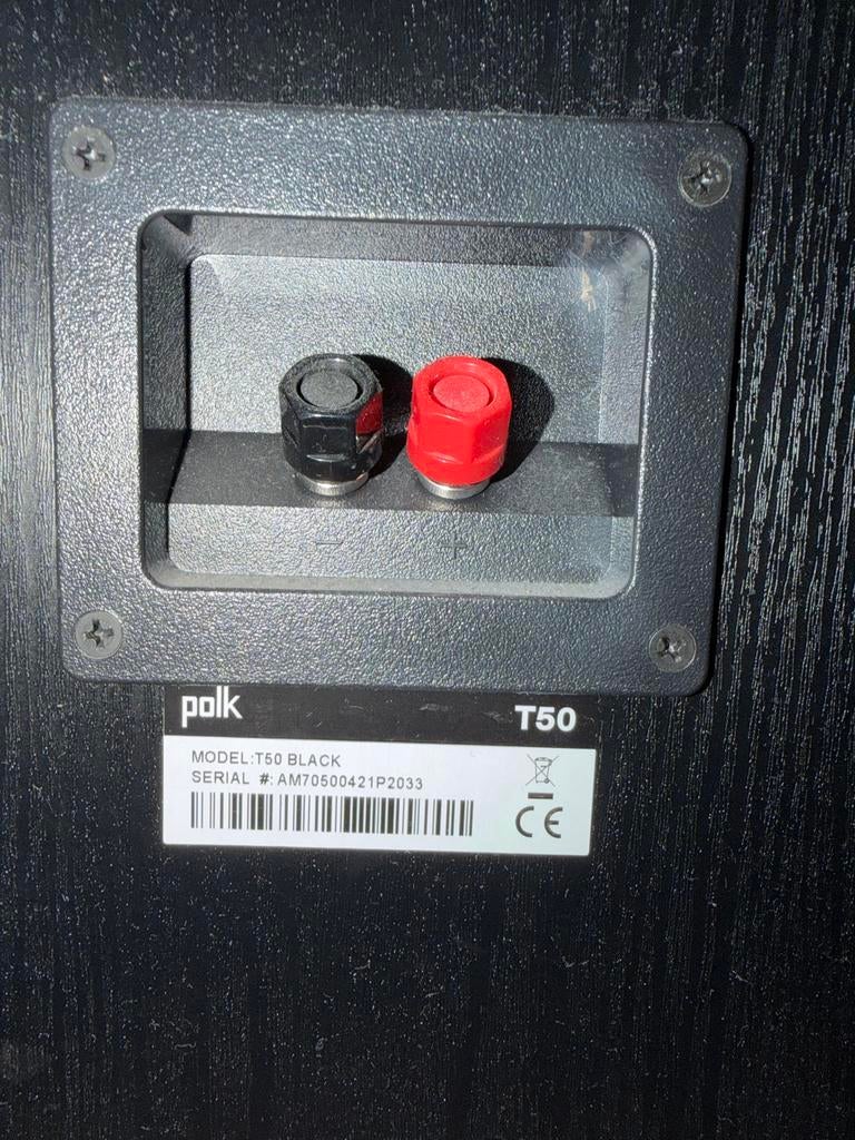 Polk T50 luidsprekers, Gebruikt, 120 watt of meer, Front, Rear of Stereo speakers, Ophalen