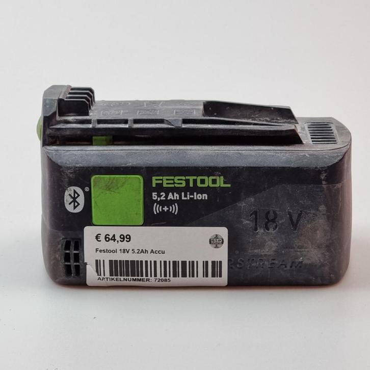 Festool 18V 5.2Ah Accu | In Prima Staat, Doe-het-zelf en Verbouw, Gereedschap | Machine-onderdelen en Toebehoren, Gebruikt