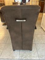 8 bruine eetkamerstoelen met armleuning, Huis en Inrichting, Stoelen, Ophalen, Gebruikt, Bruin, Stof