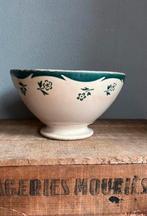 Hele grote franse spoelkom groene bloem digoin, Ophalen of Verzenden