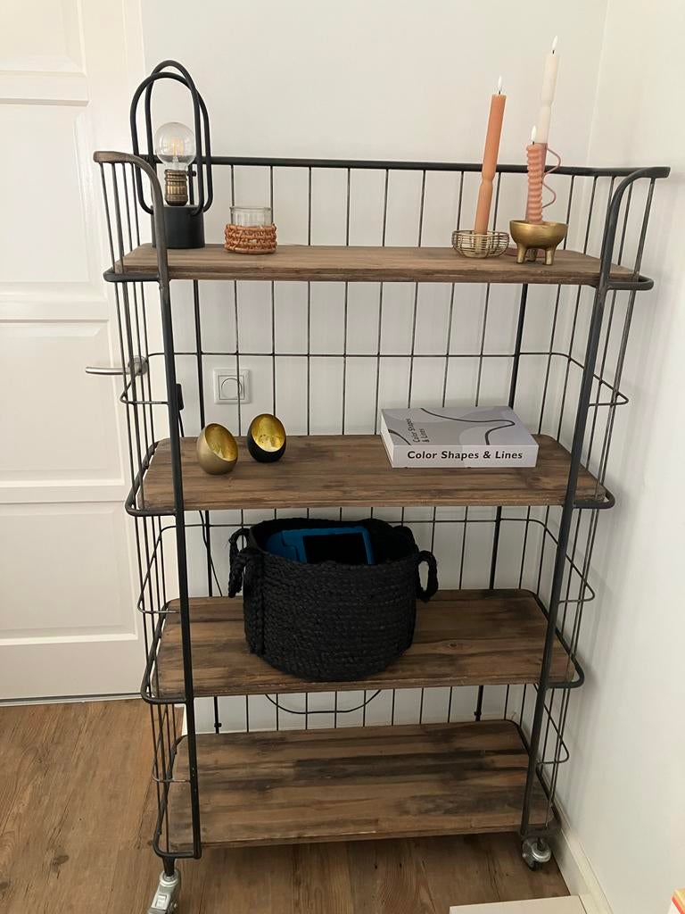 Industriële Bakkerskast / Stellingkast op wielen, Huis en Inrichting, Ophalen, Met plank(en), 100 tot 150 cm, 50 tot 100 cm