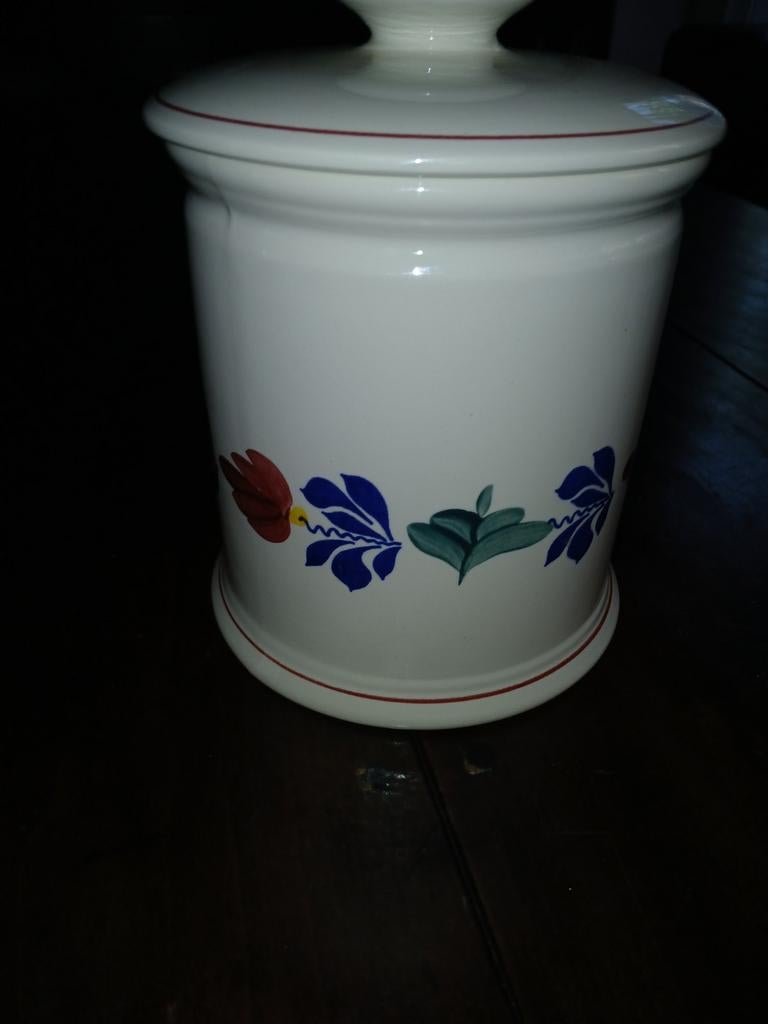 Boerenbont Boch voorraadpot met bloemmotief,H16xD14, Ophalen of Verzenden