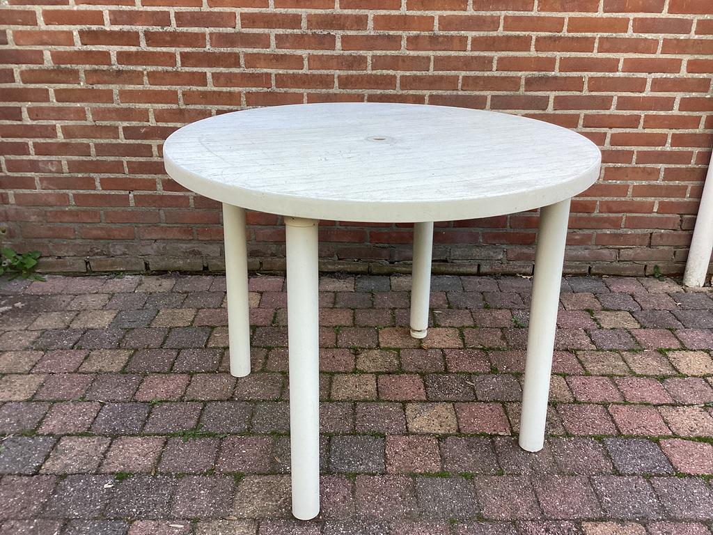 Tuintafel, Tuin en Terras, Tuintafels, Ophalen, Gebruikt, Rond, Kunststof
