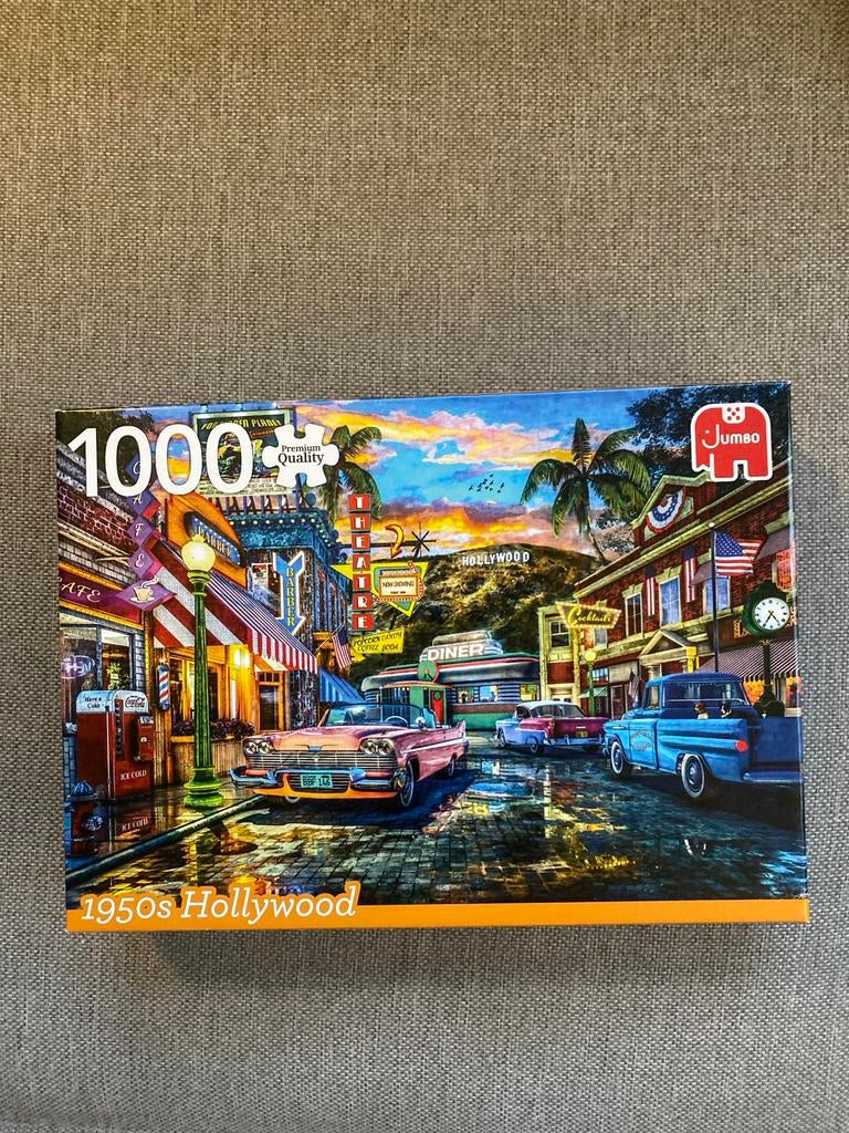 Jumbo puzzel 1000 stukjes 1950s Hollywood, Ophalen, 500 t/m 1500 stukjes, Gebruikt, Legpuzzel
