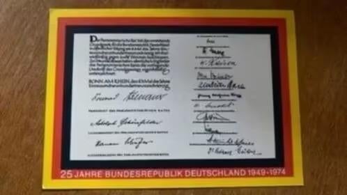 Briefkaart 25 jahre bundesrepublik deutschland 1949-1974, Ophalen of Verzenden, BRD, Gestempeld